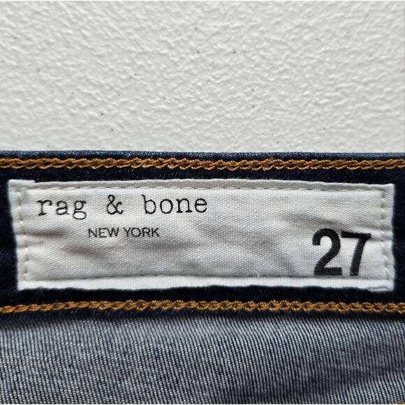 W Rag & Bone Cate Mid Rise Ankle Skinny Dark Blue Jeans Size 27 Selvedge Selvage - Picture 8 of 11